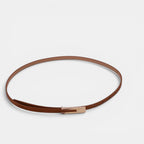 Ceinture Cuir Femme Fine Boucle Dorée Noire | Vezaline