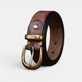 Ceinture Cuir Femme Pleine Fleur Vieilli Boucle Laiton | Vornel