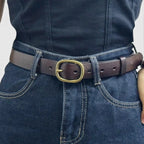 Ceinture Fine Cuir Pleine Fleur Femme Aspect Vieilli | Valnex La Maison de la Ceinture