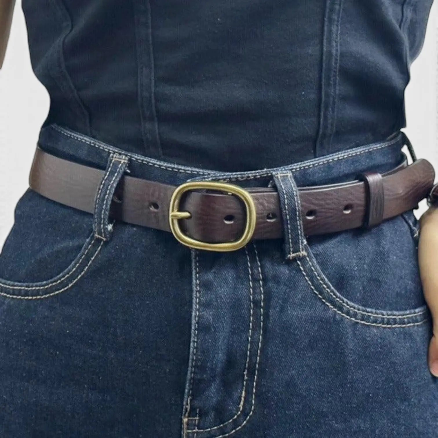 Ceinture Fine Cuir Pleine Fleur Femme Aspect Vieilli | Valnex La Maison de la Ceinture