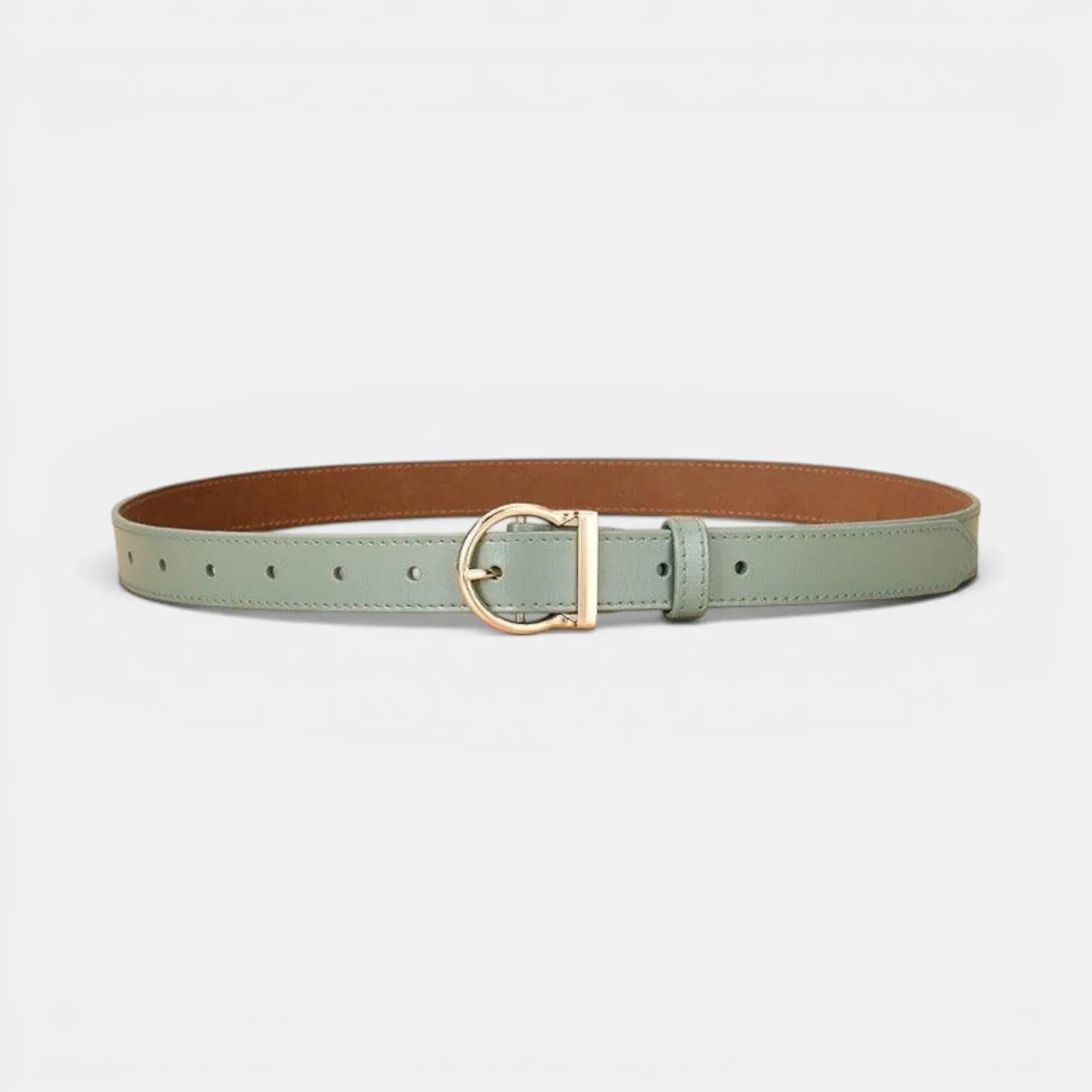 Ceinture Fine Cuir Lisse Femme Boucle Arrondie Dorée | Ornex La Maison de la Ceinture
