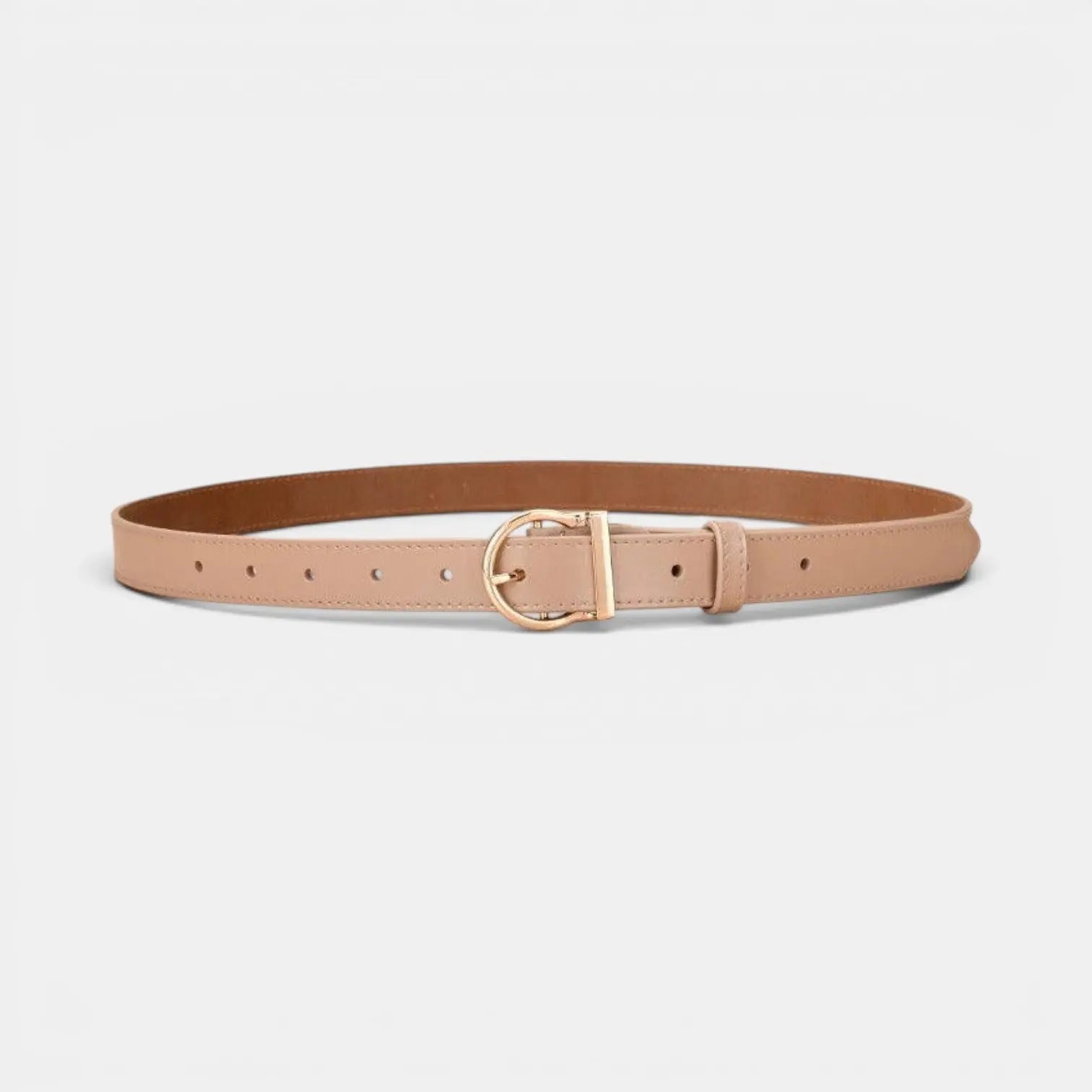 Ceinture Fine Cuir Lisse Femme Boucle Arrondie Dorée | Ornex La Maison de la Ceinture