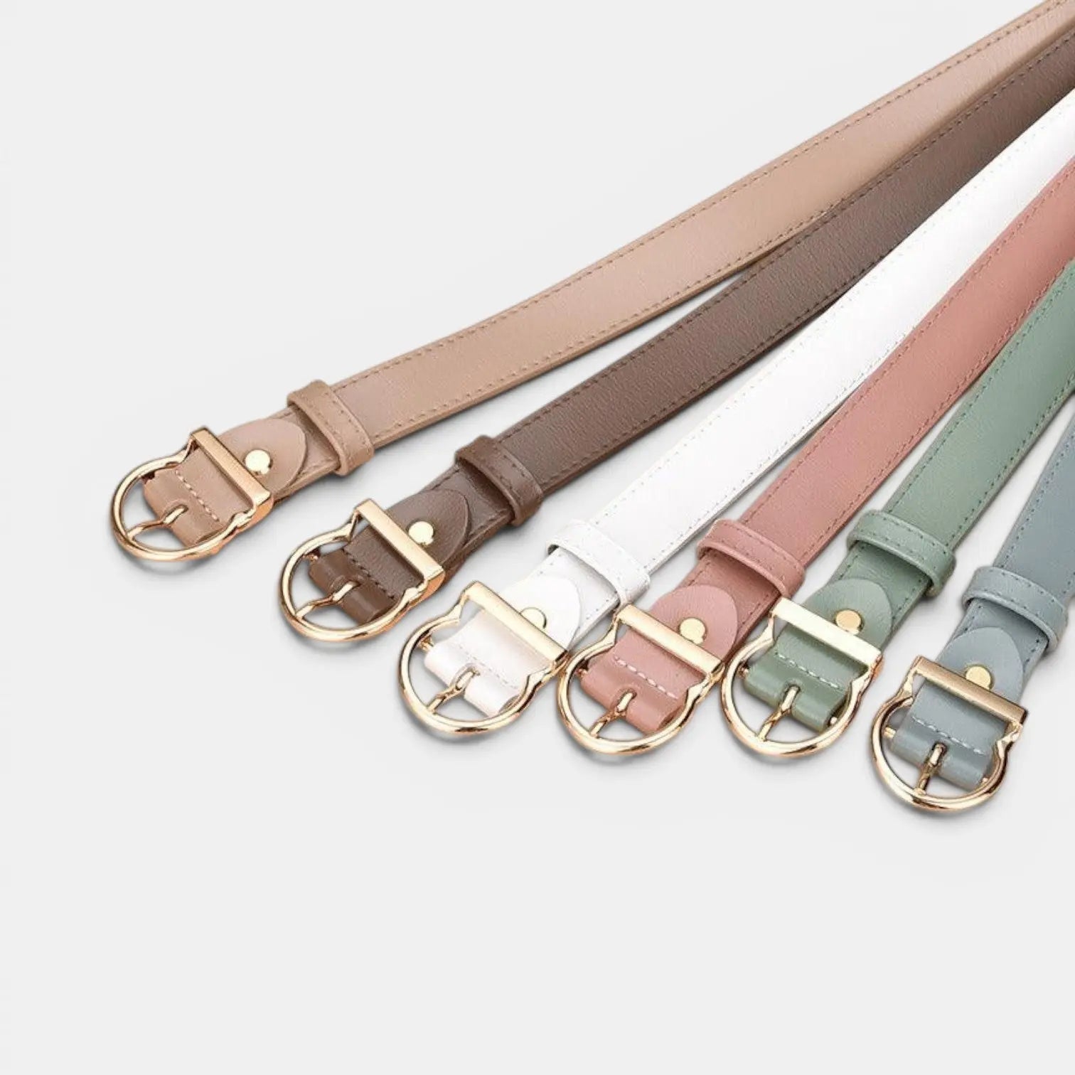 Ceinture Fine Cuir Lisse Femme Boucle Arrondie Dorée | Ornex La Maison de la Ceinture