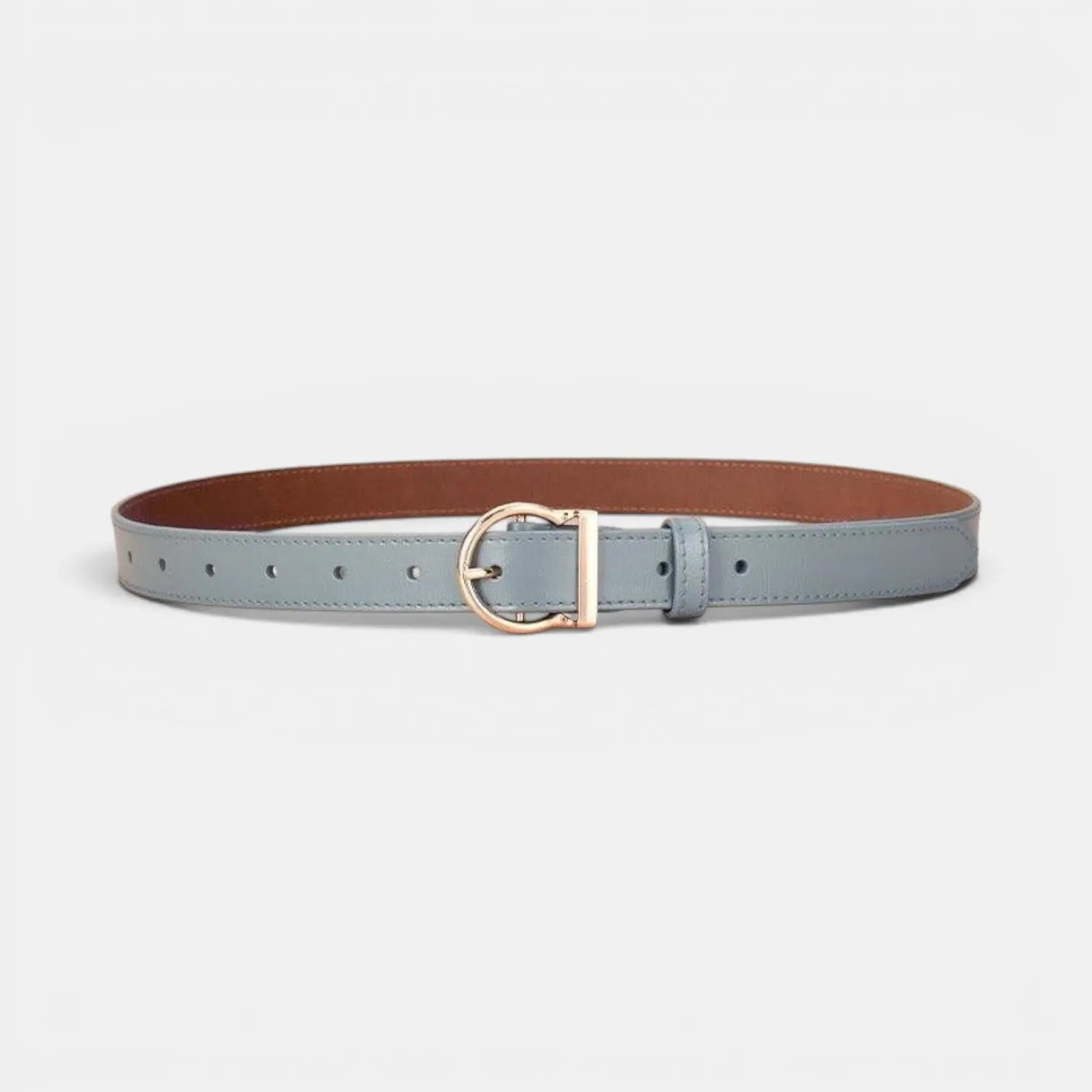 Ceinture Fine Cuir Lisse Femme Boucle Arrondie Dorée | Ornex La Maison de la Ceinture