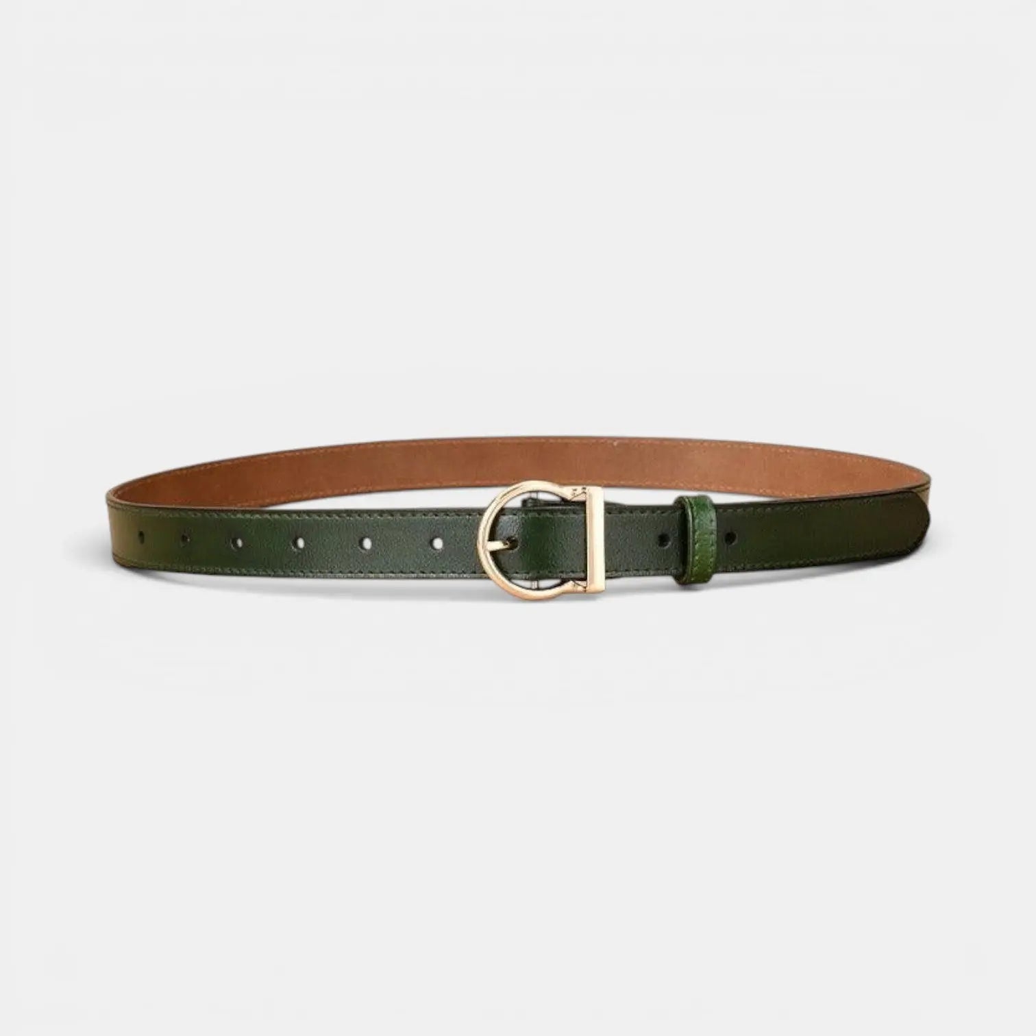 Ceinture Fine Cuir Lisse Femme Boucle Arrondie Dorée | Ornex La Maison de la Ceinture