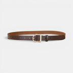 Ceinture Fine Cuir Lisse Femme Boucle Arrondie Dorée | Ornex La Maison de la Ceinture
