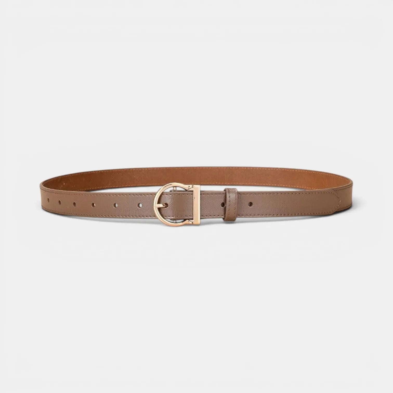 Ceinture Fine Cuir Lisse Femme Boucle Arrondie Dorée | Ornex La Maison de la Ceinture