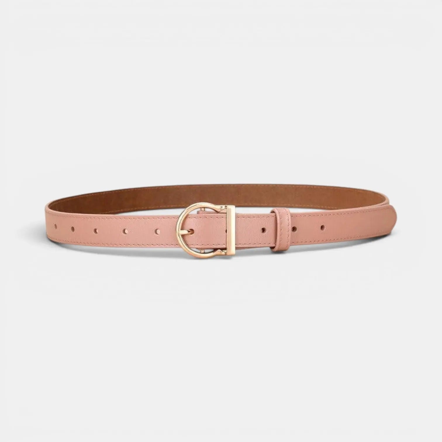 Ceinture Fine Cuir Lisse Femme Boucle Arrondie Dorée | Ornex La Maison de la Ceinture