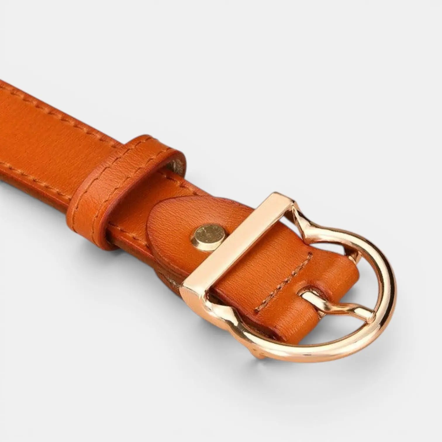 Ceinture Fine Cuir Lisse Femme Boucle Arrondie Dorée | Ornex La Maison de la Ceinture