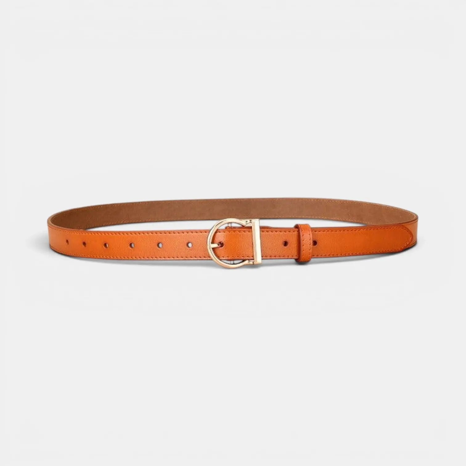 Ceinture Fine Cuir Lisse Femme Boucle Arrondie Dorée | Ornex La Maison de la Ceinture