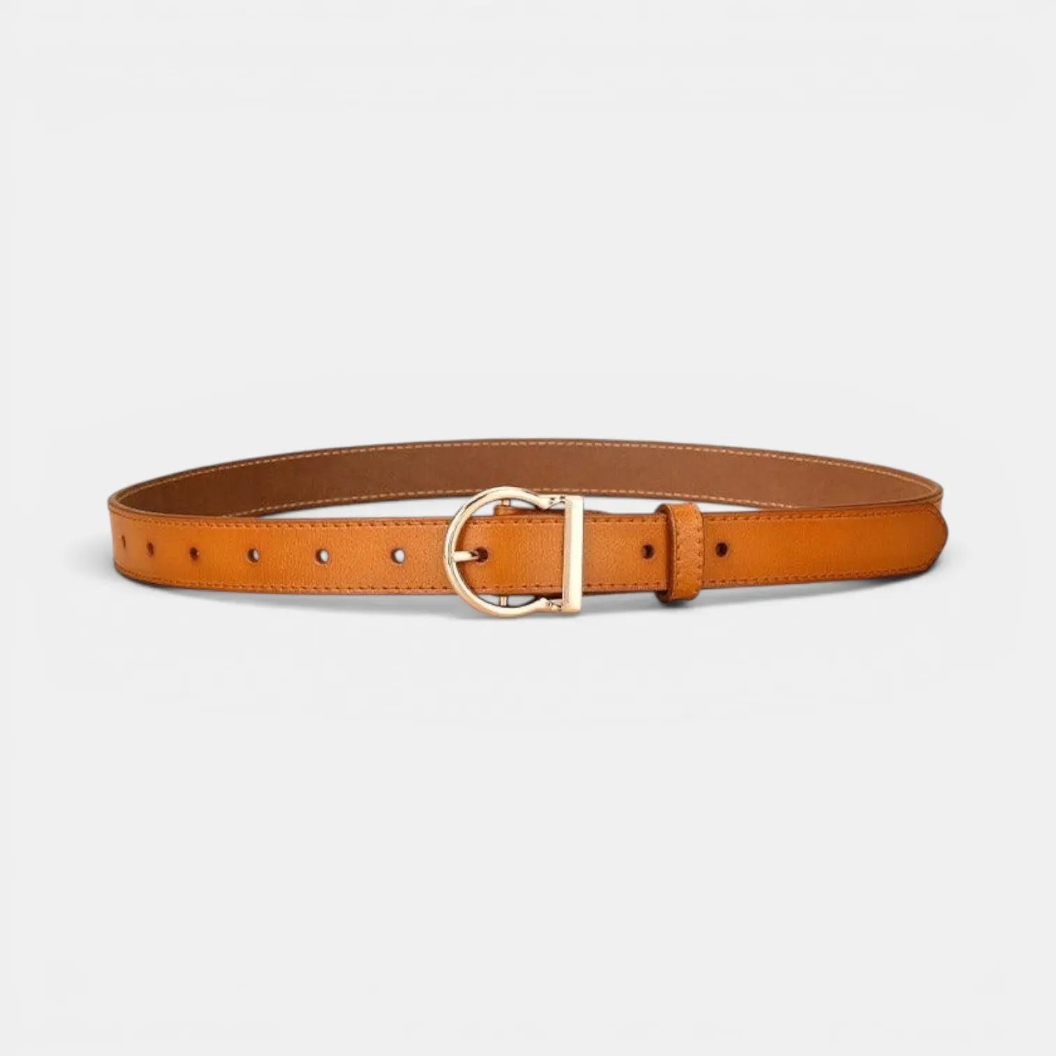 Ceinture Fine Cuir Lisse Femme Boucle Arrondie Dorée | Ornex La Maison de la Ceinture