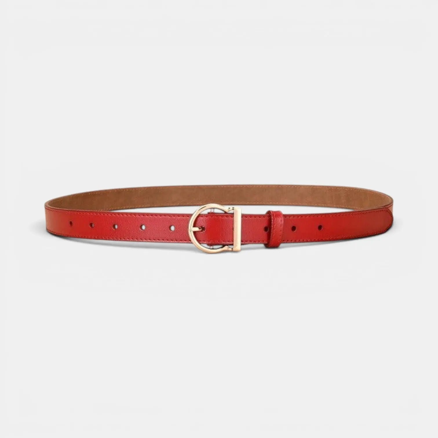 Ceinture Fine Cuir Lisse Femme Boucle Arrondie Dorée | Ornex La Maison de la Ceinture