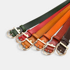 Ceinture Fine Cuir Lisse Femme Boucle Arrondie Dorée | Ornex La Maison de la Ceinture