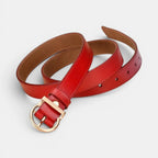 Ceinture Fine Cuir Lisse Femme Boucle Arrondie Dorée | Ornex La Maison de la Ceinture