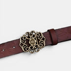 Ceinture Cuir Texturé Fantaisie Femme Boucle Dorée Florale | Florven La Maison de la Ceinture