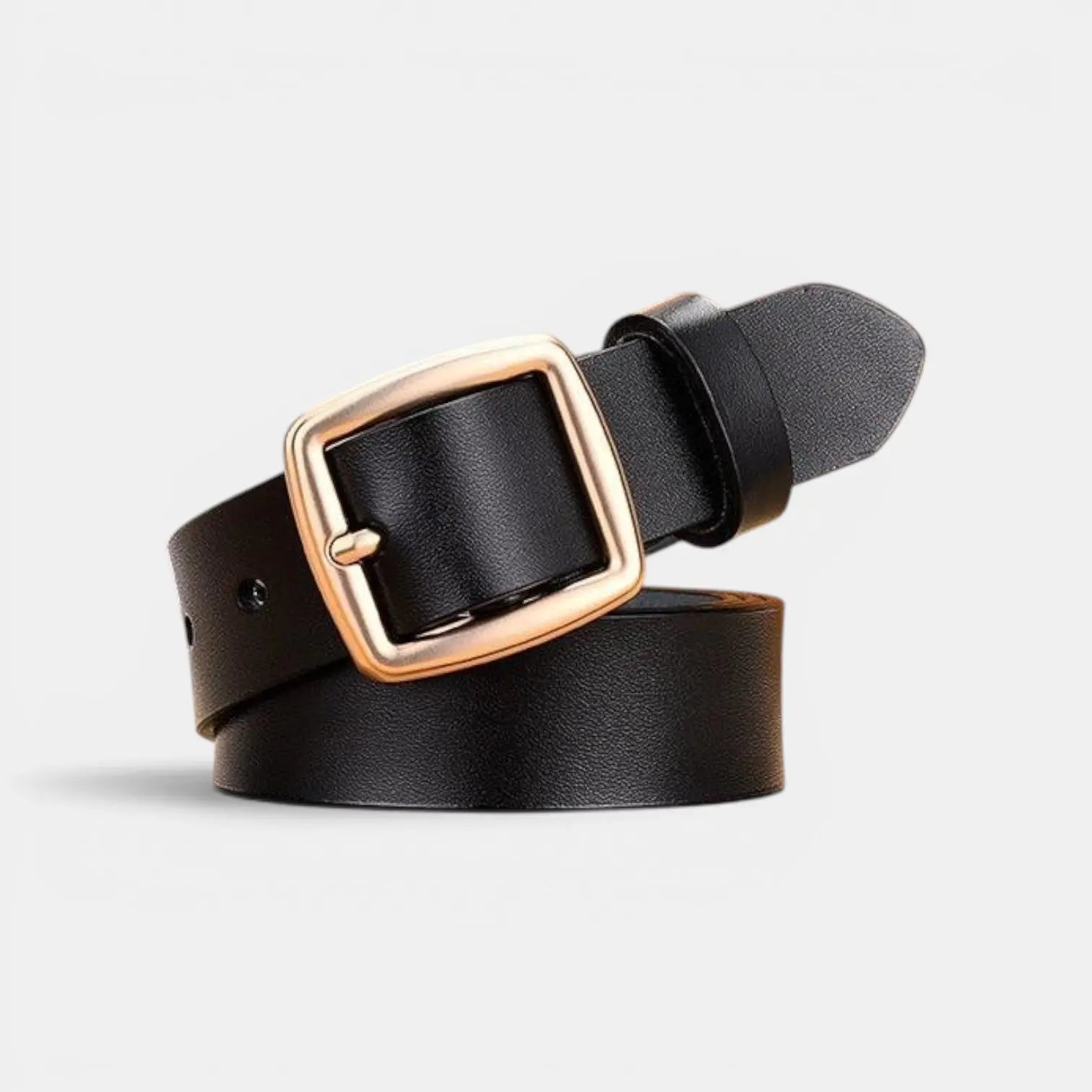 Ceinture Cuir Lisse Fine Boucle Carrée Dorée Femme | Carvelx La Maison de la Ceinture