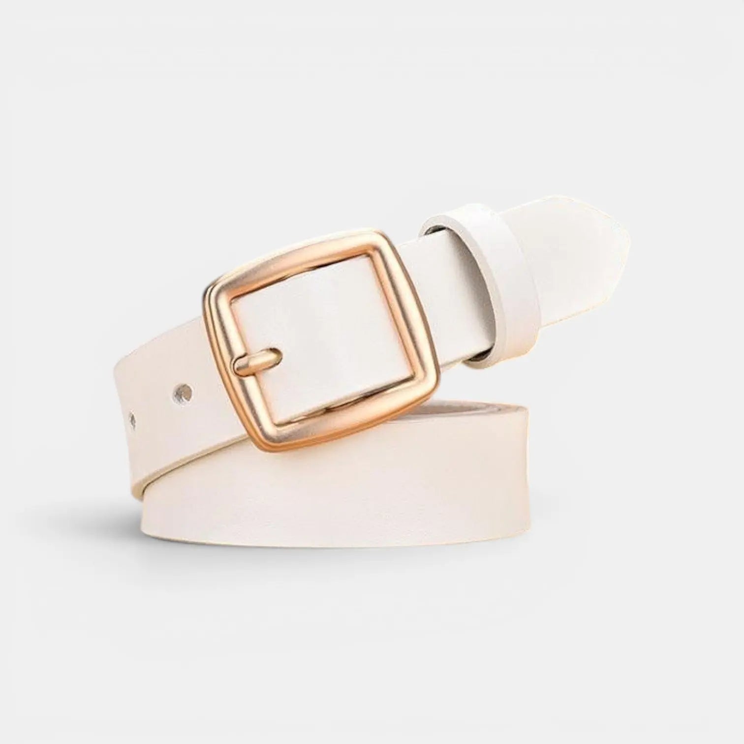 Ceinture Cuir Lisse Fine Boucle Carrée Dorée Femme | Carvelx La Maison de la Ceinture