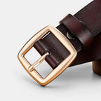 Ceinture Cuir Lisse Fine Boucle Carrée Dorée Femme | Carvelx La Maison de la Ceinture