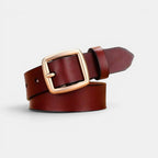 Ceinture Cuir Lisse Fine Boucle Carrée Dorée Femme | Carvelx La Maison de la Ceinture