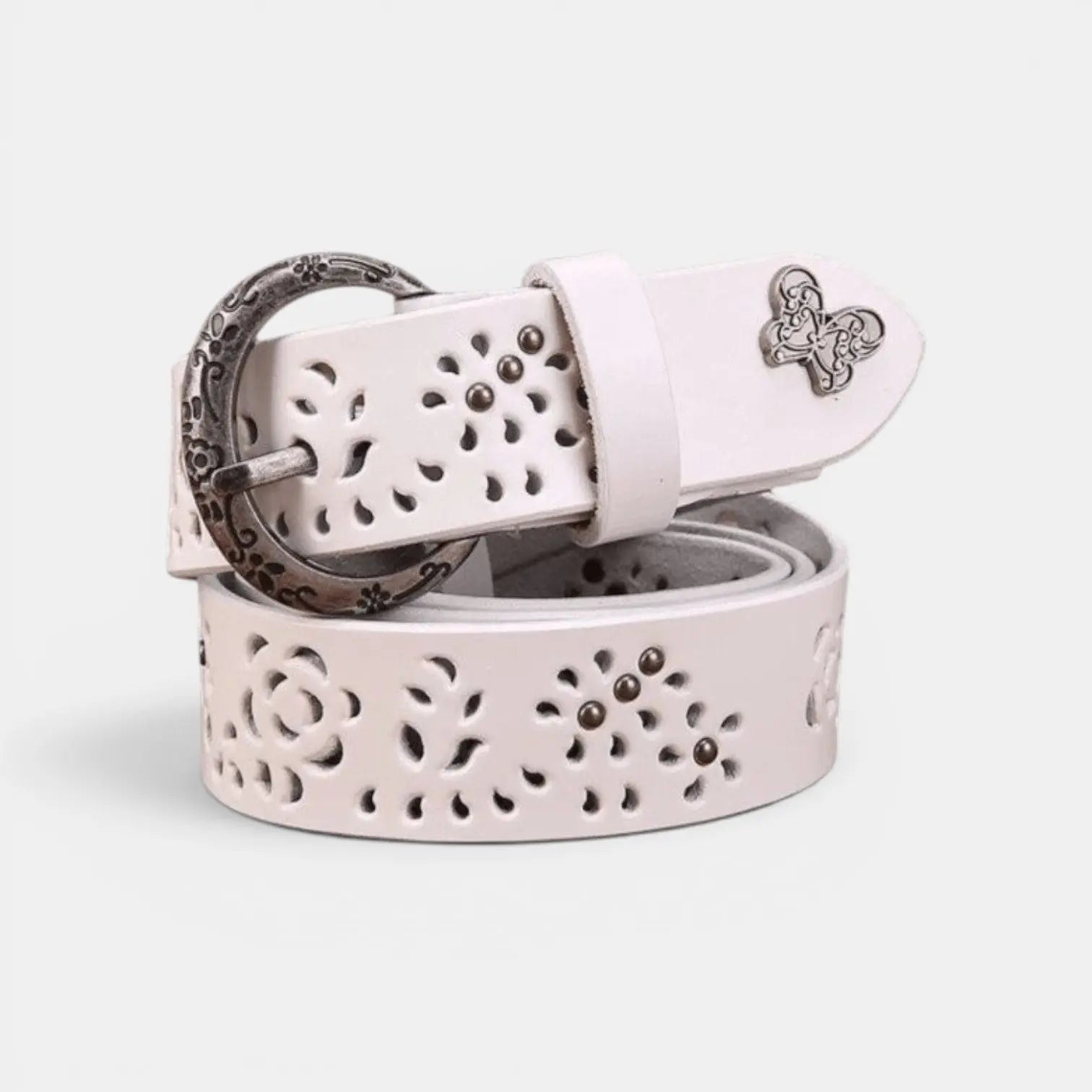 Ceinture Cuir Ajouré Femme Bohème Boucle Ronde Décorée | Ajolvex La Maison de la Ceinture