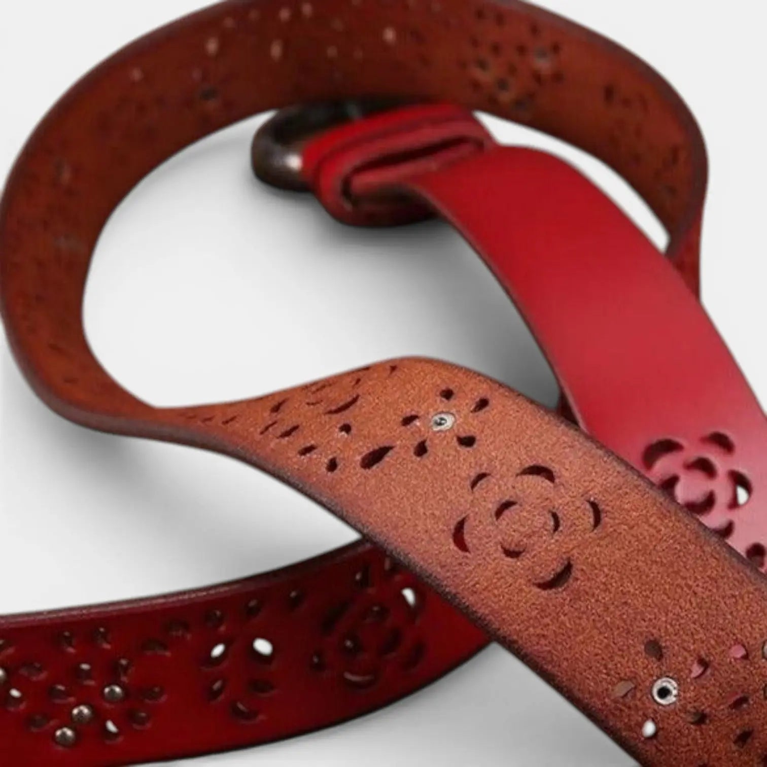Ceinture Cuir Ajouré Femme Bohème Boucle Ronde Décorée | Ajolvex La Maison de la Ceinture