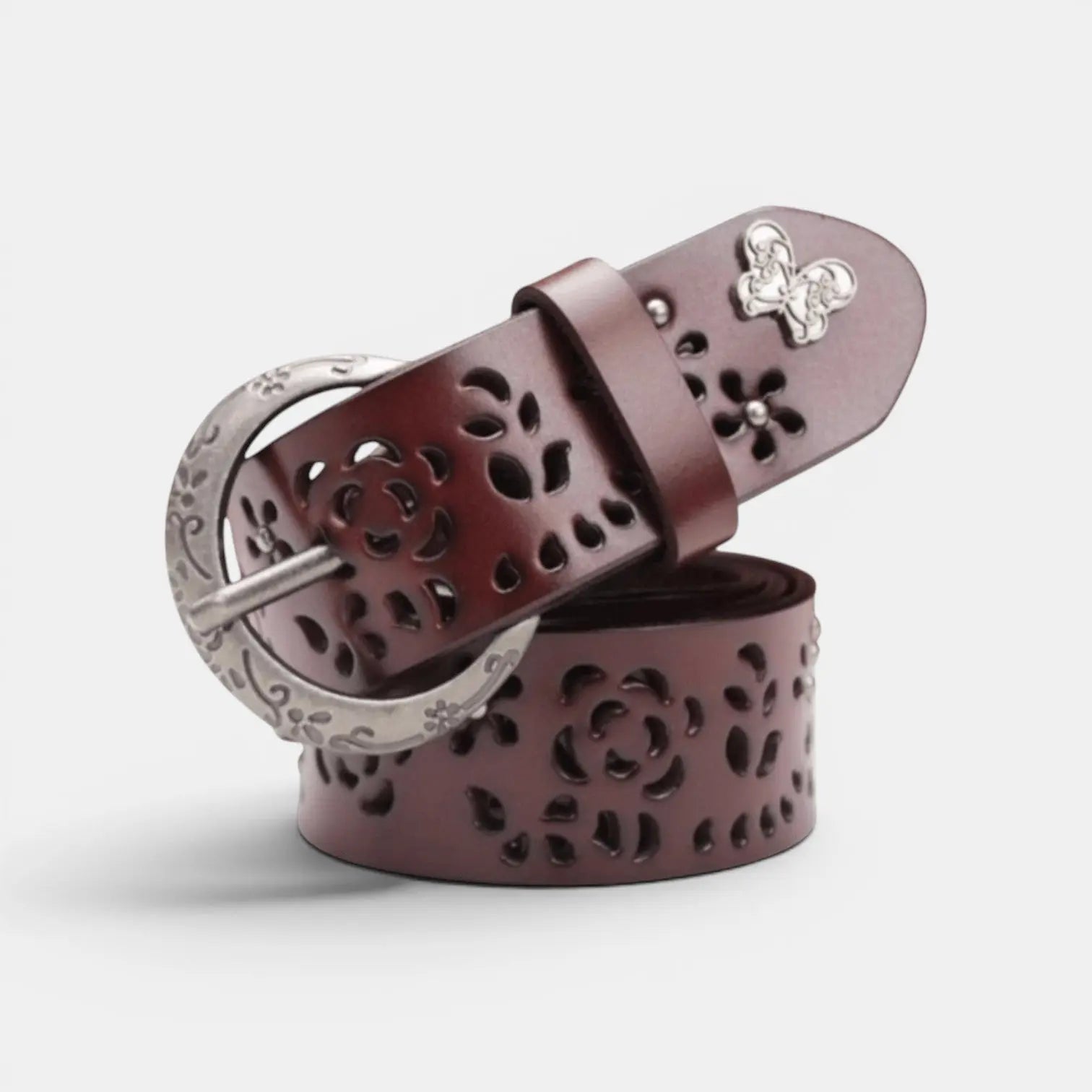 Ceinture Cuir Ajouré Femme Bohème Boucle Ronde Décorée | Ajolvex La Maison de la Ceinture