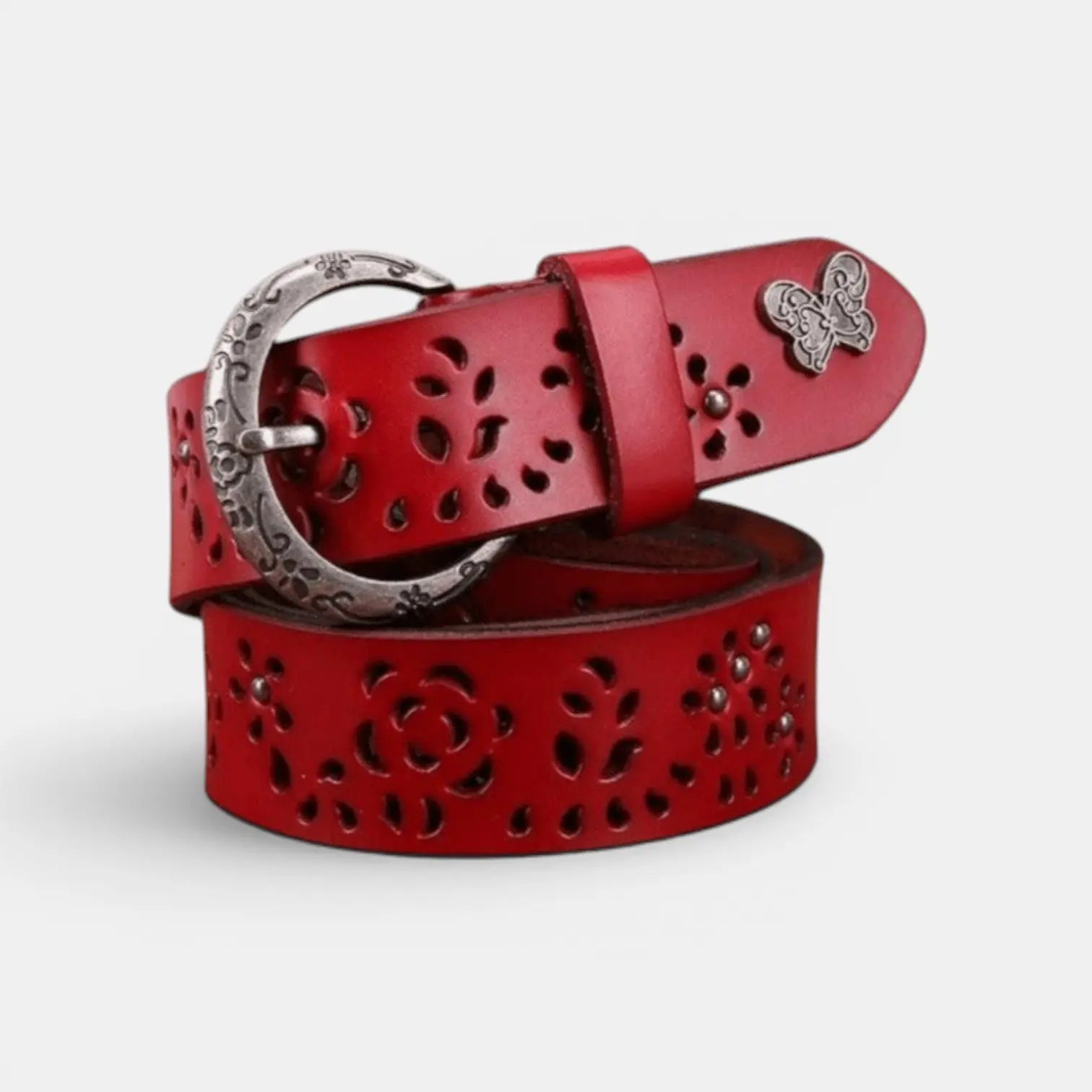 Ceinture Cuir Ajouré Femme Bohème Boucle Ronde Décorée | Ajolvex La Maison de la Ceinture