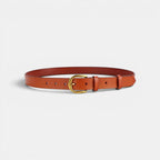 Ceinture Classique Cuir Lisse Boucle Arrondie Dorée Femme | Lorvan La Maison de la Ceinture