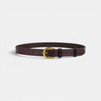 Ceinture Classique Cuir Lisse Boucle Arrondie Dorée Femme | Lorvan La Maison de la Ceinture