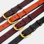Ceinture Classique Cuir Lisse Boucle Arrondie Dorée Femme | Lorvan La Maison de la Ceinture