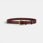 Ceinture Classique Cuir Lisse Boucle Arrondie Dorée Femme | Lorvan La Maison de la Ceinture