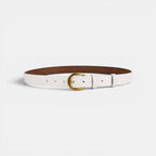 Ceinture Classique Cuir Lisse Boucle Arrondie Dorée Femme | Lorvan La Maison de la Ceinture