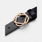 Ceinture Cuir Lisse Boucle Clip Dorée Arrondie Femme | Clivox La Maison de la Ceinture