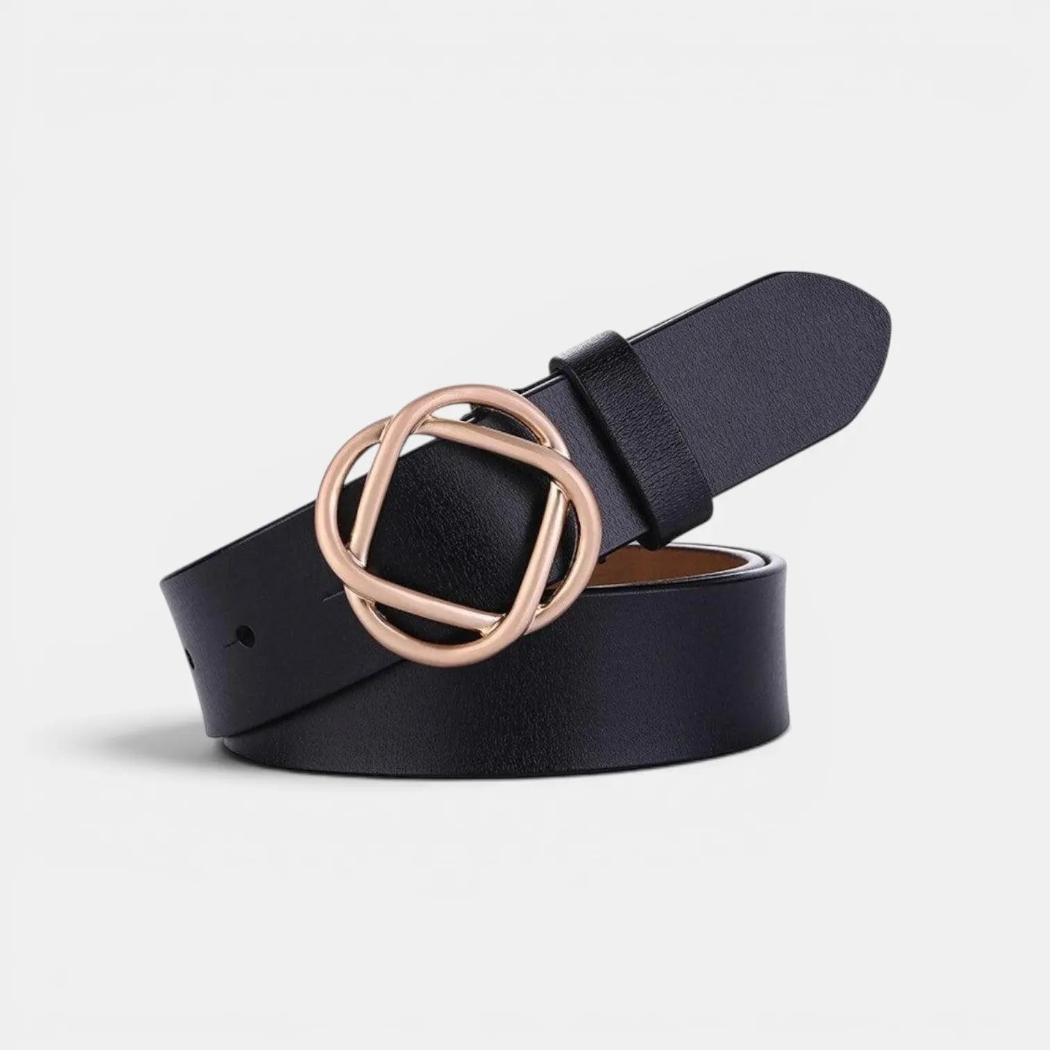 Ceinture Cuir Lisse Boucle Clip Dorée Arrondie Femme | Clivox La Maison de la Ceinture