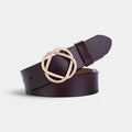 Ceinture Cuir Lisse Boucle Clip Dorée Arrondie Femme | Clivox La Maison de la Ceinture