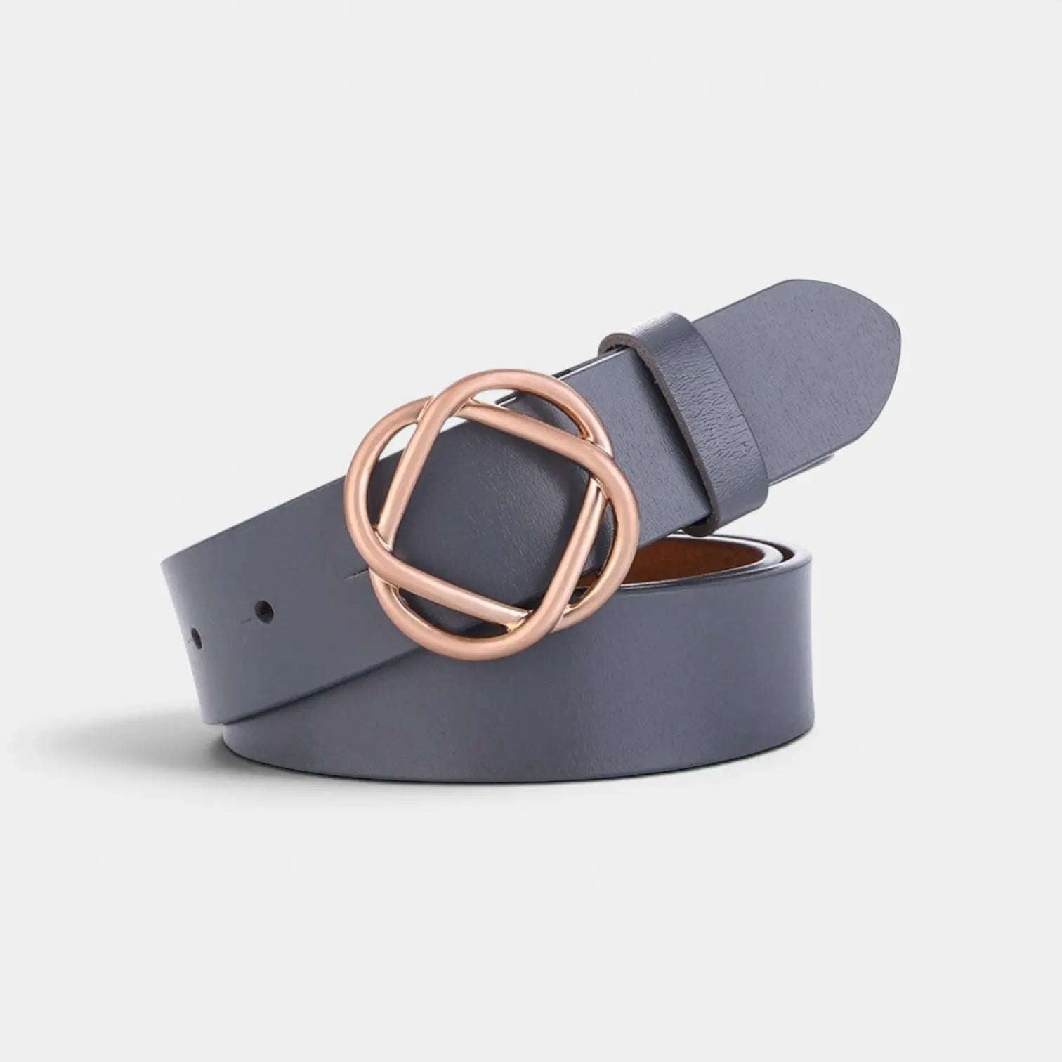 Ceinture Cuir Lisse Boucle Clip Dorée Arrondie Femme | Clivox La Maison de la Ceinture