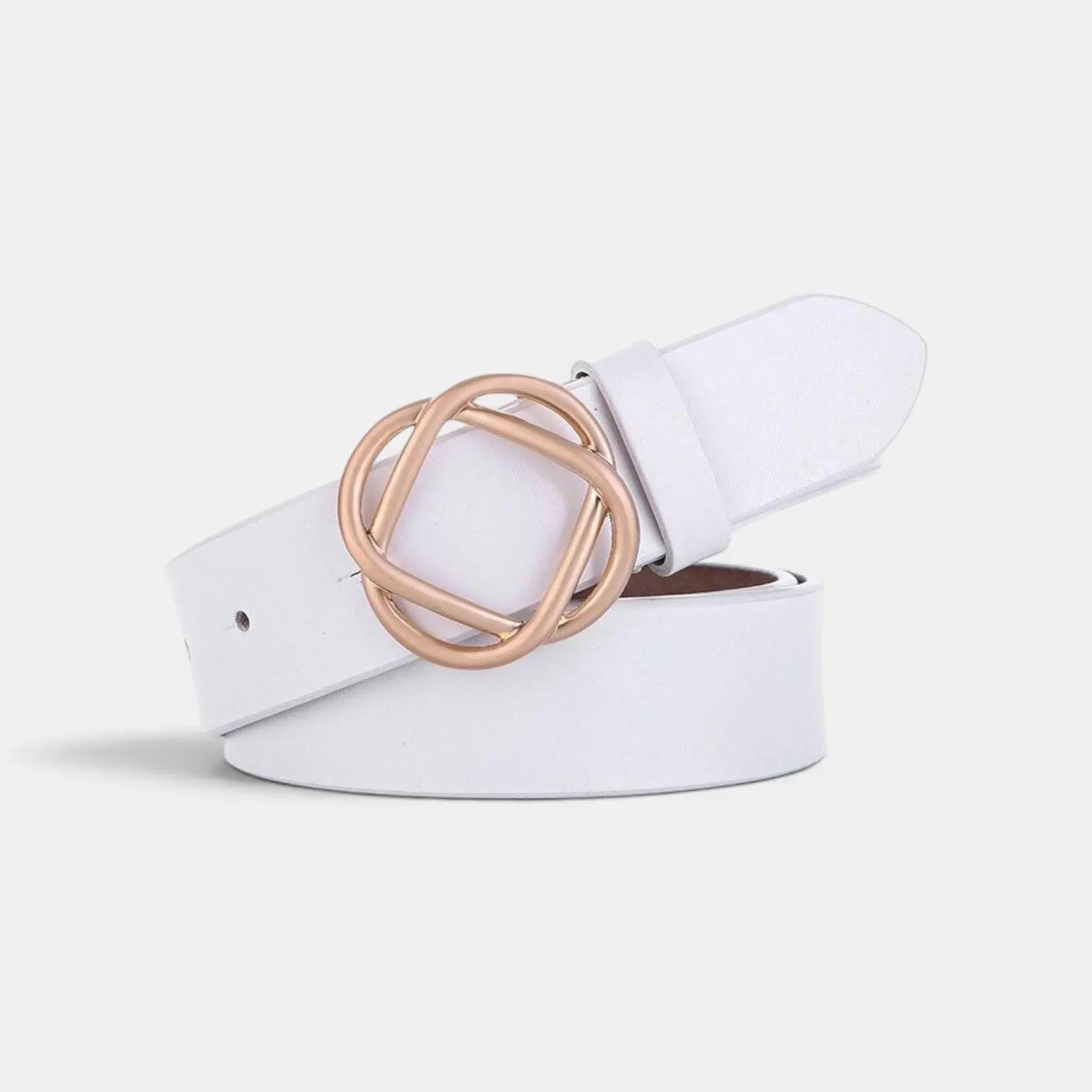 Ceinture Cuir Lisse Boucle Clip Dorée Arrondie Femme | Clivox La Maison de la Ceinture