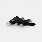 Ceinture Cuir Lisse Boucle Clip Dorée Arrondie Femme | Clivox La Maison de la Ceinture