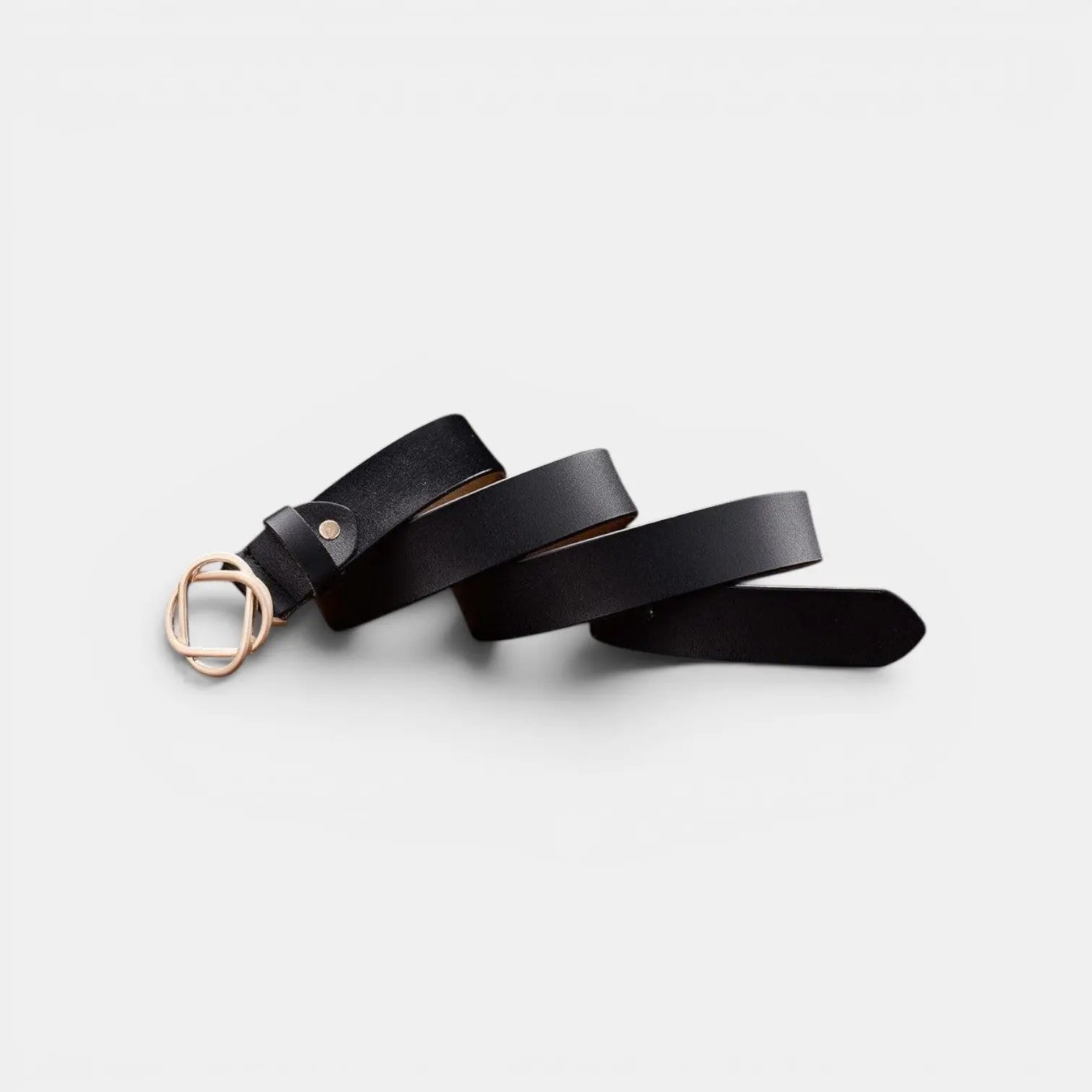 Ceinture Cuir Lisse Boucle Clip Dorée Arrondie Femme | Clivox La Maison de la Ceinture