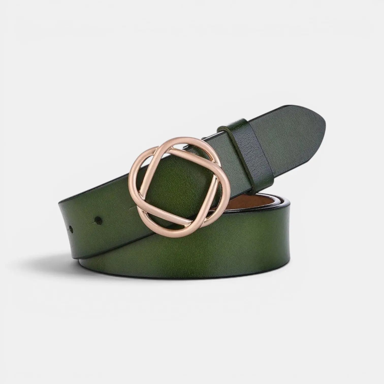 Ceinture Cuir Lisse Boucle Clip Dorée Arrondie Femme | Clivox La Maison de la Ceinture