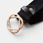 Ceinture Cuir Lisse Boucle Clip Dorée Arrondie Femme | Clivox La Maison de la Ceinture