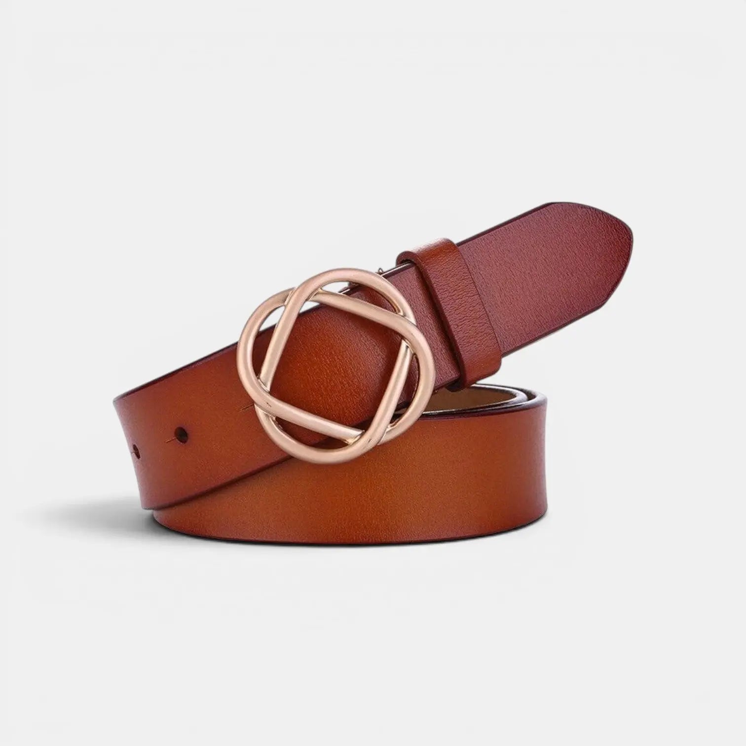 Ceinture Cuir Lisse Boucle Clip Dorée Arrondie Femme | Clivox La Maison de la Ceinture