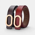 Ceinture Cuir Lisse Fine Boucle Ovale Dorée Femme | Ovalex La Maison de la Ceinture