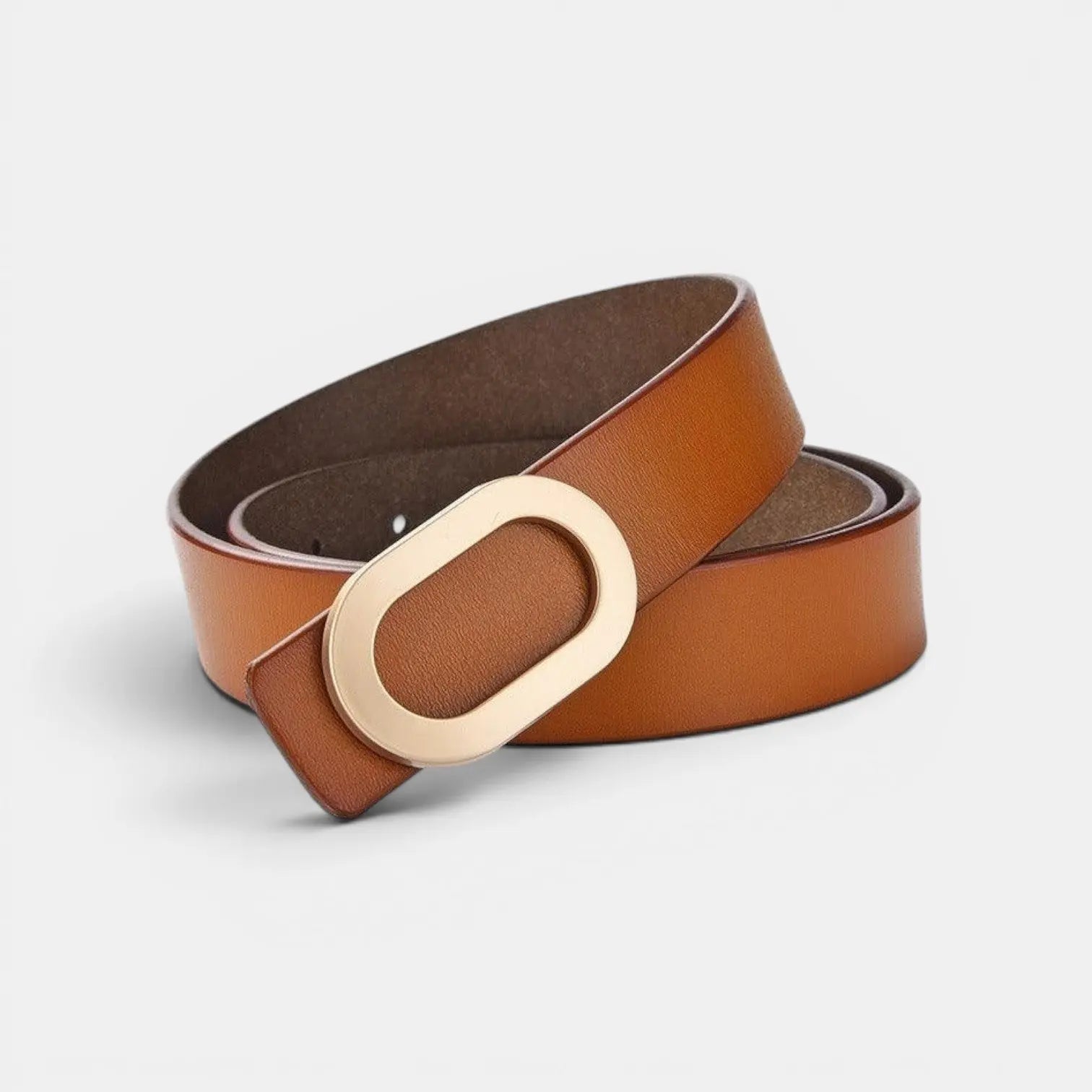 Ceinture Cuir Lisse Fine Boucle Ovale Dorée Femme | Ovalex La Maison de la Ceinture