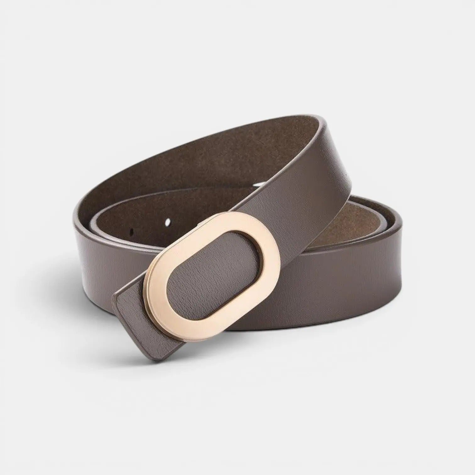 Ceinture Cuir Lisse Fine Boucle Ovale Dorée Femme | Ovalex La Maison de la Ceinture