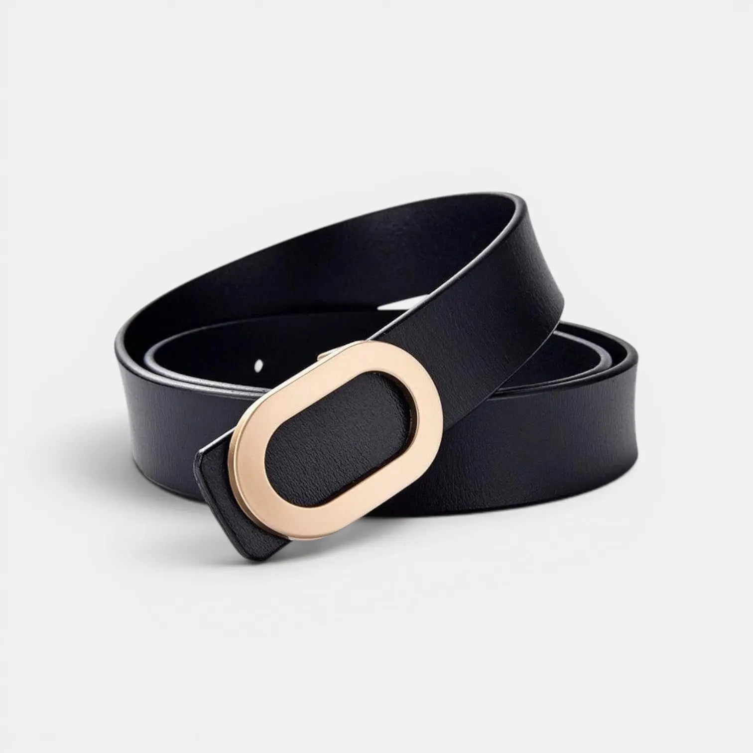 Ceinture Cuir Lisse Fine Boucle Ovale Dorée Femme | Ovalex La Maison de la Ceinture
