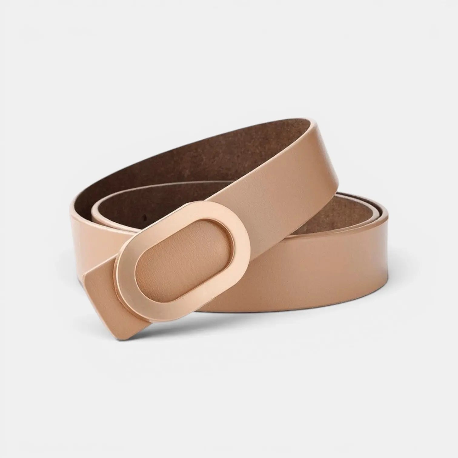 Ceinture Cuir Lisse Fine Boucle Ovale Dorée Femme | Ovalex La Maison de la Ceinture