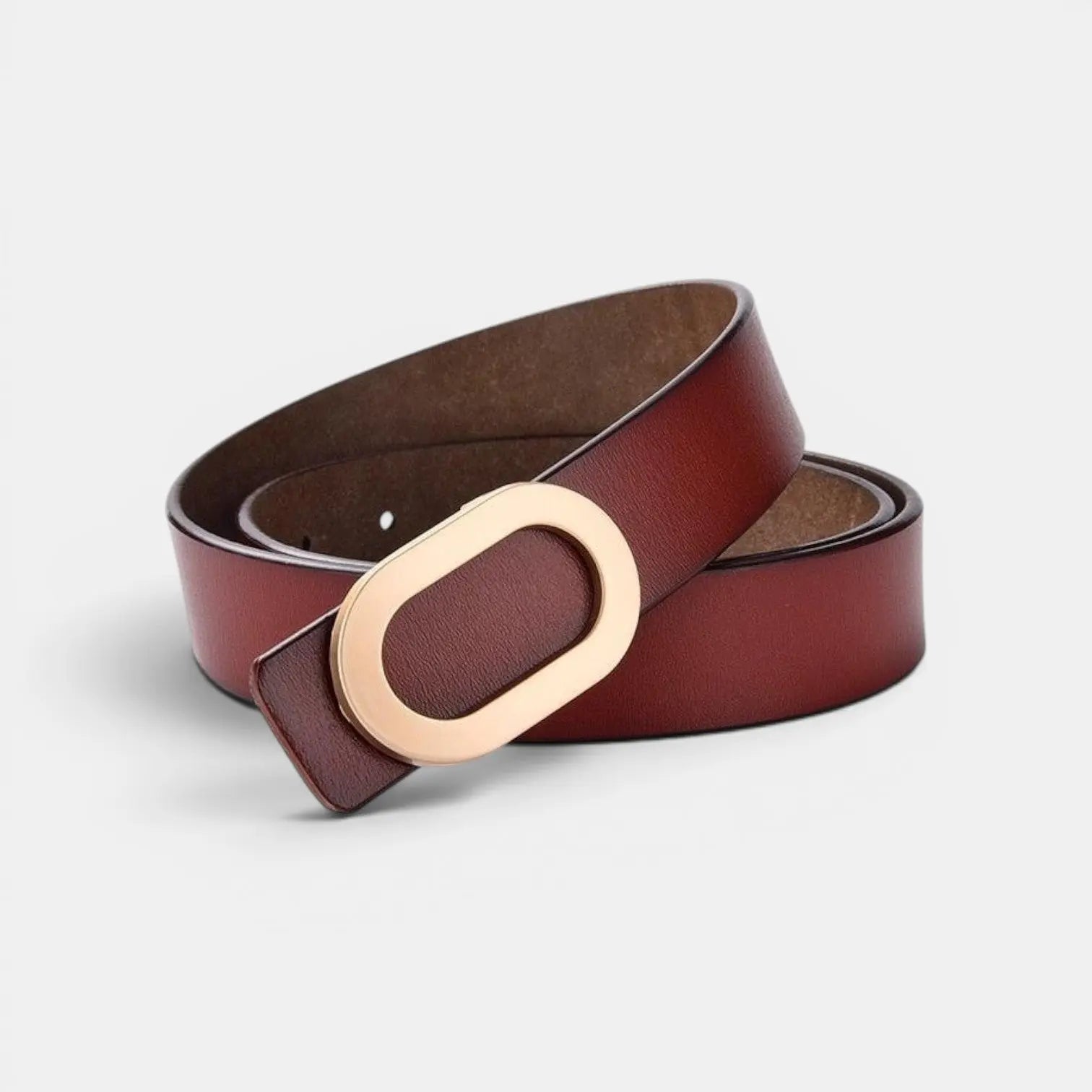 Ceinture Cuir Lisse Fine Boucle Ovale Dorée Femme | Ovalex La Maison de la Ceinture