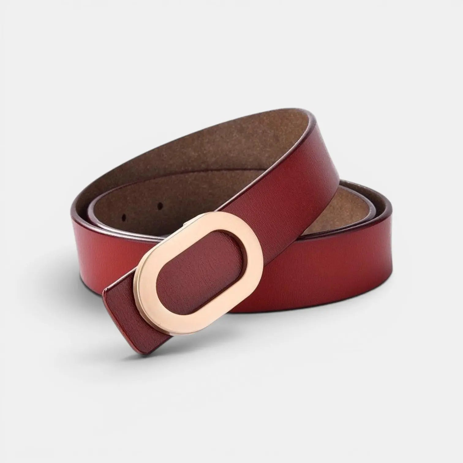 Ceinture Cuir Lisse Fine Boucle Ovale Dorée Femme | Ovalex La Maison de la Ceinture