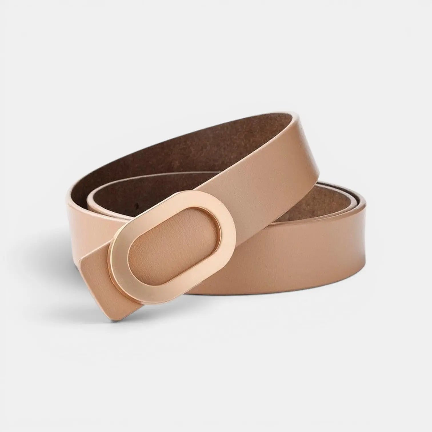 Ceinture Cuir Lisse Fine Boucle Ovale Dorée Femme | Ovalex La Maison de la Ceinture